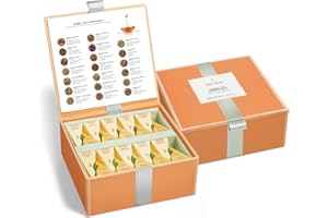 TEA FORTE Caja de Té Herbal Surtido de Degustación 40 infusores de Té con Forma de Pirámide Hechos a Mano de Te Forte - Manzanilla, Chai, Menta y mucho más.