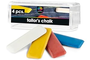 OfficeTree 4-Piece Sewing Chalk Set - Fine Point, Multicolor, Erasable - White, Blue, Yellow, Red - Tailor's Chalk for Light & Dark Fabrics