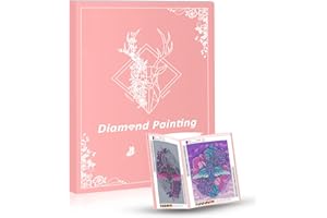 QIUQI A3 Diamond Painting Album Rose,Livre de Peinture Diamant,A3 Diamant Painting Collection Folder Fabriqué,Accessoires de Diamant Painting(30 pages,Rose)