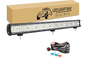 RIGIDON Barra Led 79 cm 31 pulgadas 660W barras de luz de trabajo con 12V Kit de cableado, largo alcance luminosas Iluminación Luces Conducción para off road camión tractor coche todoterreno suv 4x4