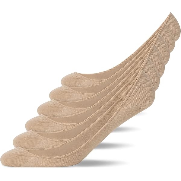 MELLIEX Lot De 6 Paires Chaussettes Basses Invisibles Femme – Coton Respirant Antidérapant Avec Grip Silicone 360°, Été EU 34-39 (Noir + Nude)
