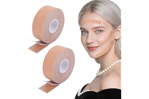 CHANUMETAL 2 Rolls Face Lifting Tape Hautfarben, Face Tape Lifting Gesicht, 2.5CM×5M Facelifting Gesichtstape Gegen Falten für Straffung und Straffung der Haut (Hautfarbe)
