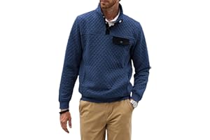 JMIERR Felpa Uomo Manica Lunga Casual Diamond Pattern Stand Up Collar Button Up Pullover Felpe S-2XL