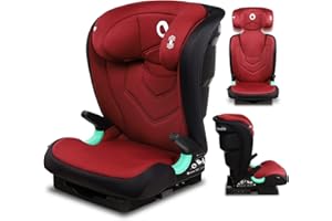 LIONELO Neal seggiolino auto 15-36 kg Isofix i-Size regolazione dello schienale a 3 livelli protezione laterale regolazione altezza del poggiatesta ventilazione (Rosso)
