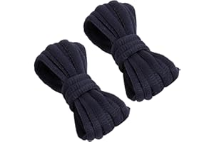 VSUDO Lacets Ovale pour Chaussures de Baskets, Lacets de Sport Demi-ronds, Oval Black Sport Laces, Lacets Chaussures de Course sur Route, Lacets Chaussures de Running pour Femme ou Homme