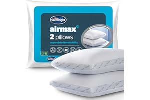 Silentnight Airmax Pillow Pack of 2 – Air Mesh Sides Maximising Airflow Preventing Overheating for a Cool Night's Sleep – Machine Washable and Hypoallergenic Bed Pillow 2 Pack