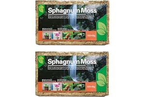Yeehliny Sphagnum Moos Für Bonsai, Orchideen, Orchideensubstrat Sphagnum Moss Potting Mix Fleischfressende Pflanzen, für Orchid Bio Dünger Home Blumenpflanzenanbau Torfmoos für Pflanzen (2PC)