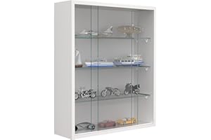 Drivalo VCM Wooden Glass Wall-Mounted Display Case - White