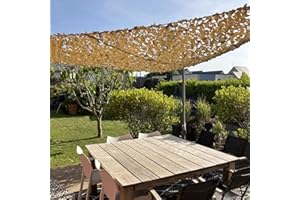 LE FILET DE CAMOUFLAGE Red de camuflaje militar reforzada triangular | alta gama | protección solar y vela de sombreado antiUV ideal para terraza pérgola jardín cortina decoración resistente duradera 3x4 3x5