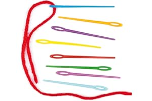 Baker Ross Agujas de Plástico de Colores (Paquete de 50) para proyectos de Costura en el Aula, Kit de Costura para niños y Kits de Bordado para Principiantes