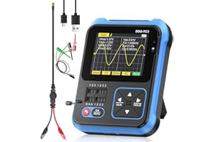 LEIKURVO DSO-TC3 Oscilloscope, 3-in-1 Digital Handheld Oscilloscope, Multimeter, Portable Transistor Tester, Oscilloscopes, Signal Generator, 500 kHz Bandwidth, ESR Tester, LCR Resistance Counter with 2.4 Inch