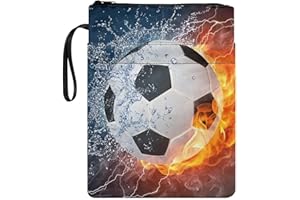 COEQINE Football Book Sleeve Cover,Boys School Book Protector, Fashion Soccer Pattern Book Covers for Paperbacks
