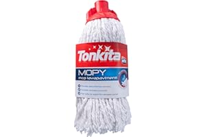 TONKITA | Mopy Mop Ricambio, Mop Lavapavimenti NO Manico, Mocio per Pavimenti con Fettucce In Cotone, Ricambio Per Mocio, Rapida Assorbenza
