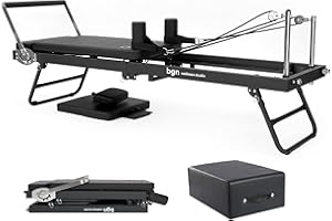 Braingain Wellness Reformer Pilates Machine | Professional Reformer pilates Board at Home | Foldable, Portable, Adjustable | Ergonomically Engineered in the UK (Cloud Grey / Midnight Black)