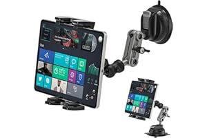 Asaiy Support Tablette Voiture, Support de Tablette avec Ventouse, Support Rotatif à 360 Degrés pour Le Bureau, Le Mur, la Voiture, Compatibilité iPad Pro, iPhone, 4.7-12.9" Tablettes et Téléphones