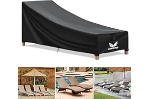 PATWING Housse de Chaise Longue de Jardin, Tissu Oxford 600D Housse pour Chaise Longue, Imperméable, Coupe-Vent, Résistant Aux UV de Jardin pour Chaise Longue (Noir, 200*70*40/75cm)