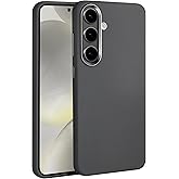 Leth Shield Series Fingerprint-Free Leather Look Metal Keys and Metal Lens Frame for Teknoft Samsung Galaxy S24 Plus