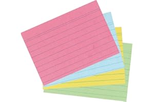 herlitz Lot de 200 fiches Bristol 1150507 au Coloris Aléatoire, Assorti, Format A7