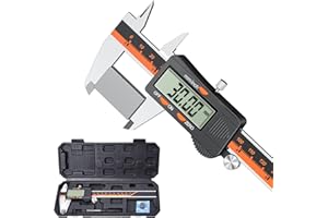 Calibrador digital,Preciva calibrador métrico 150 mm / 6 pulgadas, micrómetro calibrador electrónico deslizador pantalla LCD grande herramienta de medición de diámetro regla de carpintería