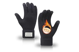 TRABIG Guanti Touch Screen Invernali Uomo e Donna, Guanti Maglia Termici, Guanti Stretch con Fodera in Pile per Unisex per Guida Corsa Digitazione Sportiva Bicicletta Campeggio
