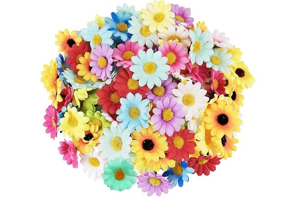 GEFIRE 100 konstgjorda blommor 4cm Färgglada 19 Färger Dekoration Hantverk