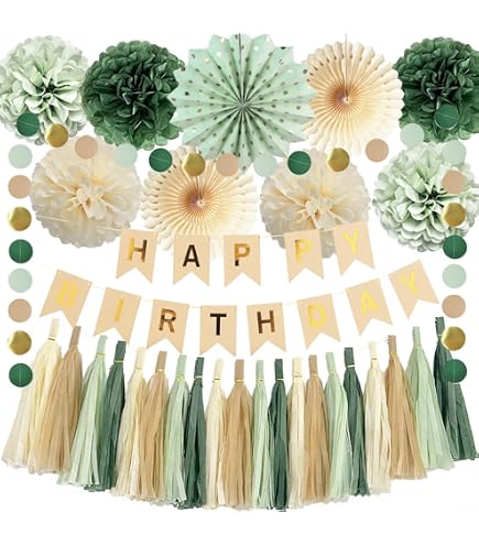 Pastellfarbene Geburtstagsdeko Set – Macaron Happy Birthday Banner, Wimpelkette, Papierfächer & Pompons Für Mädchen- Und Damenpartys