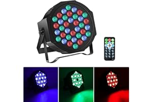 PROPULSION LIFE Luce LED per palcoscenico, 36 LED RGB Par DMX512, con telecomando, luce per feste, auto/suono/master/slave, luce da discoteca per Halloween, stage, DJ, feste, matrimoni, concerti