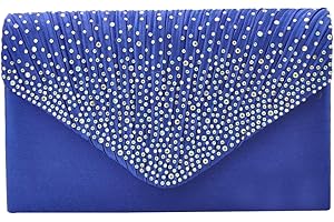 DESCONOCIDO Sac à main bandoulière à diamants d'imitation pour femme Un tamaño Bleu roi