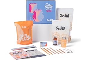 Sculpd Candle Making Pottery Kit for Adults with Air Dry Clay and Acrylic Paint Set, Non-Toxic Eco Soy Wax, Scented Fragrance Oil, Candle Glaze, Tools & Guide, 2 Candles, Peony Rose