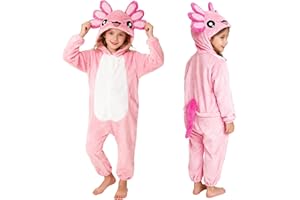 PinkSheep Barn vinter onesie-pyjamas, söt tecknad djur sovdräkt för pojkar och flickor, mjuk jumpsuit utklädningsdräkt för barn