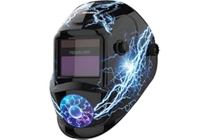 YESWELDER Casco per Saldatura True Color, Maschera per Saldatura ad Oscuramento Automatico Alimentata ad Energia Solare, Casco da Saldatore 4/9-13 ad ampia schermatura per TIG MIG ARC