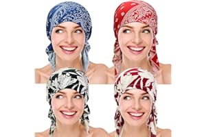 SAMSEROT 3 Pieces Women Chemo Hat Turban Beanie, Pre-Tied Headwraps Headwear Bandana for Hair Loss
