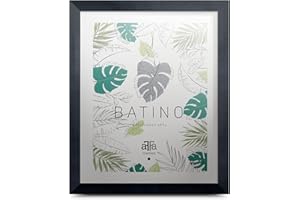 aFFa frames, Batino, Portafoto in legno, Luce, Rettangolo, Con vetro acrilico frontale, HDF, Nero, 40x50 cm