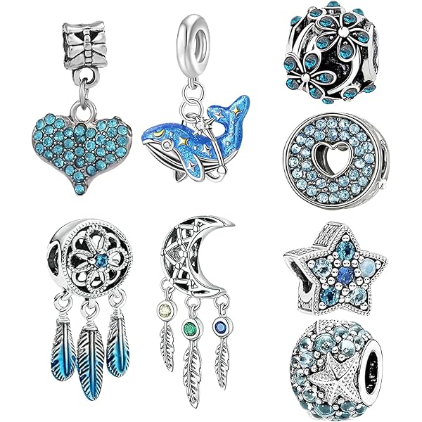 WINRARO 10 Pack Charms Compatibili con Pandora Charms Braccialetto Collana, Charm per Braccialetti per Donne, Regalo di Gioielli Perfetto per Donne, Ideale per Natale, Compleanni, Festa della Mamma