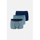 Dagi Boxer 3'l&uuml; Set Desenli Micro Modal Gri-Mavi, 4210 3'l&uuml; Desenli Micro Modal Boxer