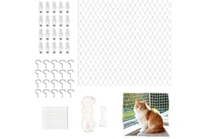 Cat Net for Balcony, No Drilling, 10 x 3 m, Transparent Nylon, Can Be Cut to Size and Bite Resistant Balcony Nets for Cats (Includes Mounting Rope, Nails, Cable Ties) for Windows, Patio, Balcony
