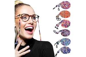 DONQL 6Pcs Eyeglasses Straps Chain, 5mm Nylon Non-Slip Spectacles Strap Glasses Adjustable Neck Cord Retainer Lanyard 73cm / 28.74inch Bohemia Spec Lanyard for Women Men