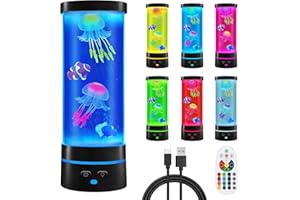 Ambesty lampa lawowa LED Fantasy, 17 kolorów, okrągła, prawdziwa meduza, nastrojowe światło, dekoracja z pilotem zdalnego sterowania, prezent na Boże Narodzenie dla dzieci