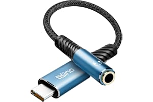 Tisino USB C till 3,5 mm TRRS hona adapter, Hi-Res DAC 384kHz/32Bit, USB C till Aux hörlursadapter med mikrofon och in-line-k