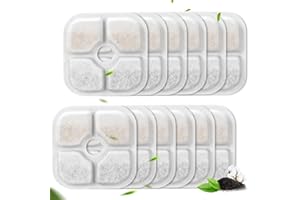 VinDox 12 filtri di ricambio per fontana per gatti da 2,5 l, filtro per fontana per gatti con resina, carbonio attivato, tre strati, sistema di filtrazione per fontana e gatto