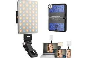 Ci-Fotto Clip-on Luz de Foto, Luz Selfie Recargable para Teléfono iPhone Android Huawei iPad Cámara, CRI 95+ Bicolor Luz LED de Video para Maquillaje,TikTok,Vlog, Video Conferencia,Transmisión en Vivo