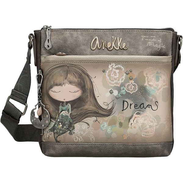 Bolso Bandolera Anekke 3 Compartimentos - Multicolor, Correa Ajustable, 100% Poliuretano, 27x19.5x9 Cm