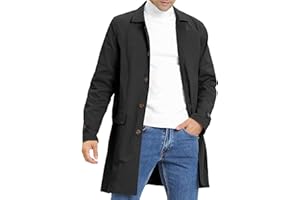 Feziakuk Trench uomo monopetto lungo cappotto leggero risvolto autunno inverno giacca mezza stagione