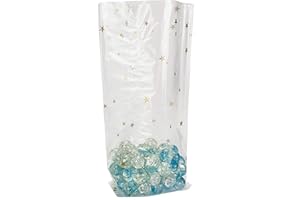 HeiGroup - HeiZip 50 x Bodenbeutel 180 x 300 mm, Tüten mit Weihnachtsmotiv, Weihnachtstüten, Plätzchentüten, transparente Kekstüten, kleine Geschenktüten, Klarsichttüten, 30µm/my