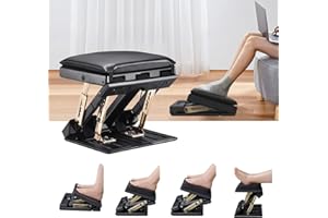 SenDeluz Reposapiés Ergonómico, Reposapiés Ajustable en 4 Niveles de Altura Yángulo Reposapiés Antideslizante Reposapies de Oficina para Hogar Oficina Mesas de Juego