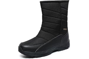 HANANI Stivali da Neve Scarpe Uomo Invernali Stivaletti Cerniera Outdoor Foderato in Pelliccia Caldi Boots Stivali A metà Gamba Antiscivolo Scarponcino Trekking Scarpe Comodo