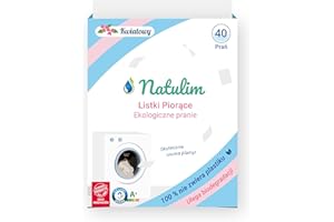 ‎NATULIM Natulim - Detergent w taśmach do pralek (40 pralek) - Zawiera efekt zmiękczający, ekologiczny, przyjazny alergikom - Czysta i miękka odzież bez brudzenia planety (kwiatowy zapach)