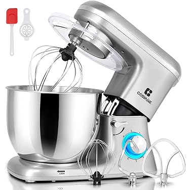Behogan Handmixer 450W - Elektrischer Handrührer Mit 5 Stufen & Edelstahl-Zubehör