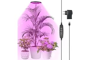 Qoolife Lampe Végétale LED à spectre complet pour plantes d'intérieur, 155 cm, hauteur réglable avec 72 LED, 3 niveaux de luminosité à intensité variable, minuterie 3/9/12 heures