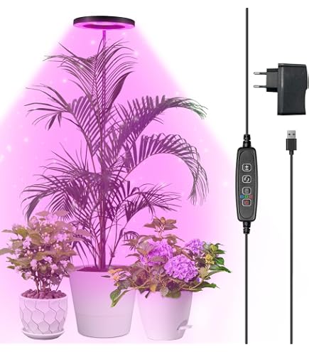 Lampe De Croissance LED 4 Têtes Anluomania – Spectre Complet, Minuterie, Réglable, Pour Plantes D'intérieur